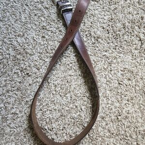 Brighton Brown Leather Belt with Silver Buckle